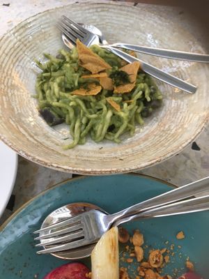Pasta with pesto  at Wrenkh Restaurant in Vienna