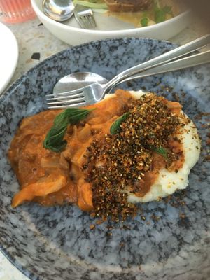 Mushrooms in red pepper sauce  at Wrenkh Restaurant in Vienna