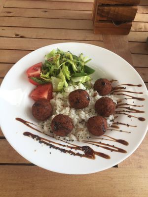 Lentil "meatballs". at Sakutis in Nida