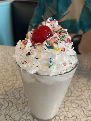 Cookies and Cream Milkshake.  at Spiral Diner & Bakery in Dallas