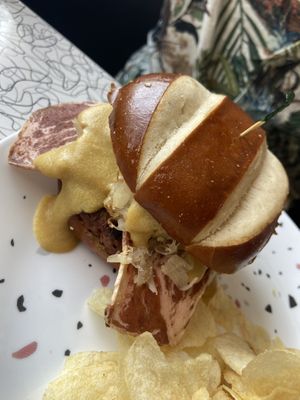 German Burger (Special).  at Spiral Diner & Bakery in Dallas