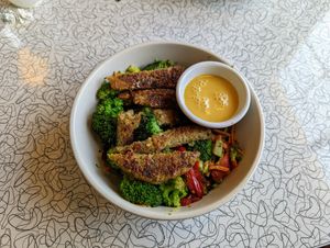 Bunny Bowl with cashew quinoa protein. at Spiral Diner & Bakery in Dallas