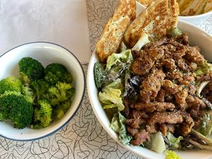 Hail Caesar and steamed broccoli enjoyed this visit. at Spiral Diner & Bakery in Dallas