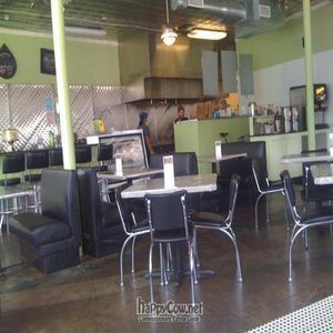 1950s diner style interior at Spiral Diner & Bakery in Dallas