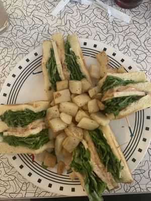 “The Mitch” Tofu Club with homestyle potatoes  at Spiral Diner & Bakery in Dallas