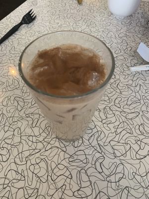 Iced chai tea with soy milk  at Spiral Diner & Bakery in Dallas