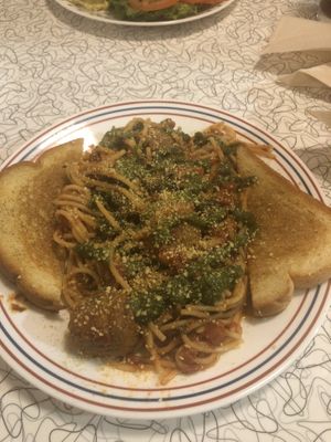 Spaghetti and meatballs  at Spiral Diner & Bakery in Dallas