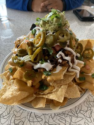 Huge nachos. Best for two people   at Spiral Diner & Bakery in Dallas