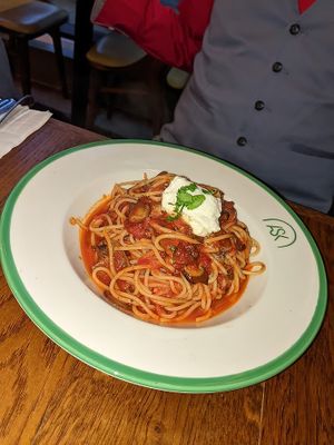 Spaghetti al pomodoro with added mushrooms at ASK Italian in Sheffield