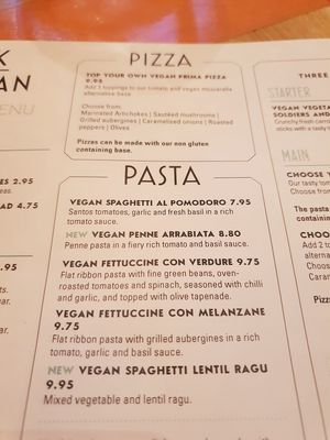 Some options. at ASK Italian in Sheffield