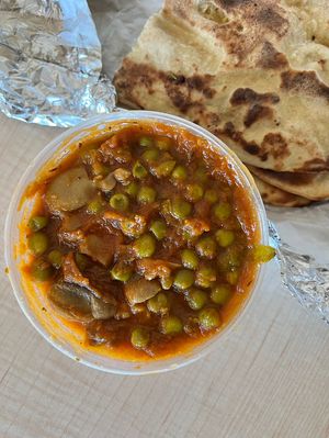 Mushroom Matar and whole-wheat parathas (flatbread)  at Jeet in Beavercreek