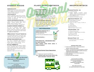 Menu as of April 2023 at Original Thought NOLA in New Orleans