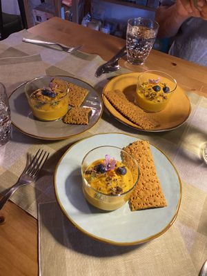 Carrot gazpacho  absolutely delicious  at Bioristoro Cristo Re in Bienno