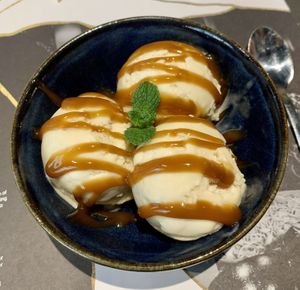 Miso caramel ice cream  at Wagamama in Basingstoke