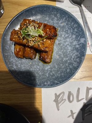 Sticky vegan ribs  at Wagamama - New St in Birmingham