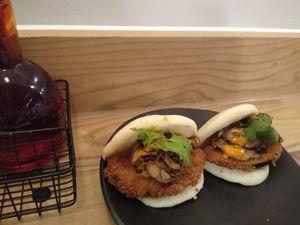 Mushroom and aubergine yummy buns at Wagamama - New St in Birmingham