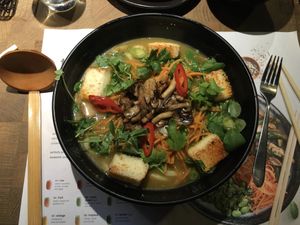 Kare burosu ramen.The tofu in it is delicious! at Wagamama - New St in Birmingham