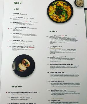 Vegan menu  at Wagamama in Bournemouth