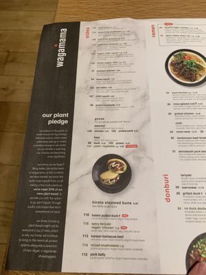 Menu at Wagamama in Bury St Edmunds