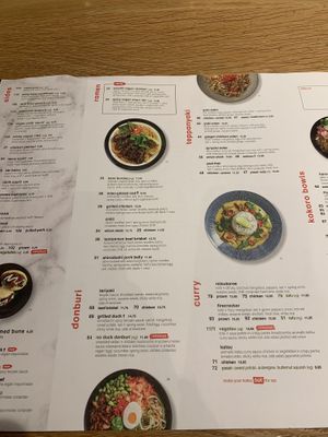Menu at Wagamama in Bury St Edmunds