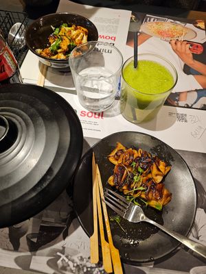 Vegan Bang Bang Cauliflower and Mushroom Skewers at Wagamama in Bury St Edmunds