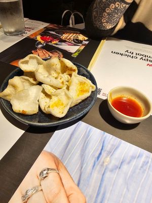 Prawn crackers at Wagamama in Bury St Edmunds