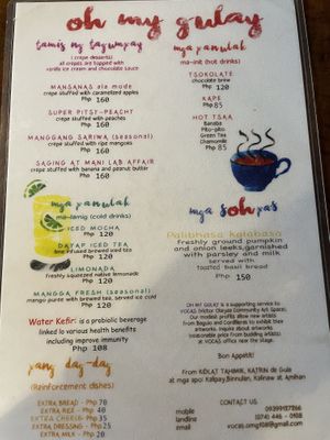 Drinks menu  at Oh My Gulay in Baguio City