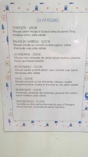 Menu as of August 2021 at Oh Faon in Marseille