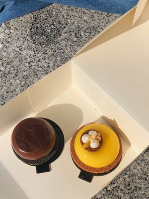 chocolate on the left, mango on the right  at Oh Faon in Marseille