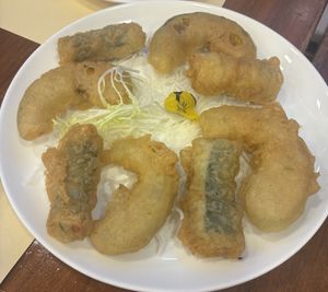 Pumpkin with seaweed  at Chi Lin Vegetarian in Kowloon