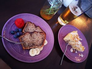 Choco Banana bread and mango coco cake at Café Frida in Ulm