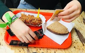 worscht with bread  at Best Worscht in Town in Berlin