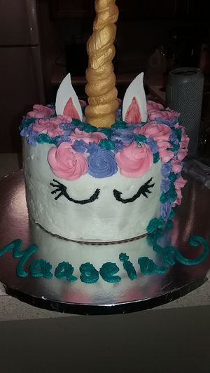 Custom unicorn cake at Basima's Sweet Treats in Bowie