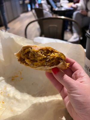 Vegan burrito at Gregory's Coffee - 8th Ave in New York City