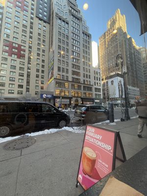 View from the window  at Gregory's Coffee - 8th Ave in New York City