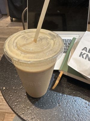 PB smoothie  at Gregory's Coffee - 8th Ave in New York City