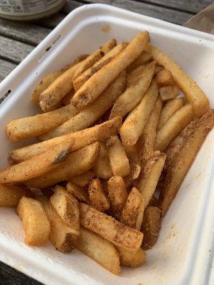 Cajun fries, the only thing I finished  at Big Wheel Burger - Gateway Village in Victoria