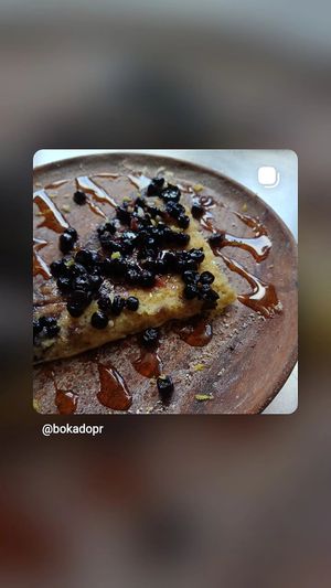 GF lemon bar with wild blueberry compote at Bo.ka.do in Mayaguez