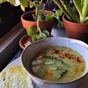 asparagus, potato and coconut soup at Bo.ka.do in Mayaguez
