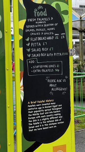 Food menu  at Fal Falafel in Falmouth