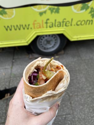 Small flatbread wrap  at Fal Falafel in Falmouth