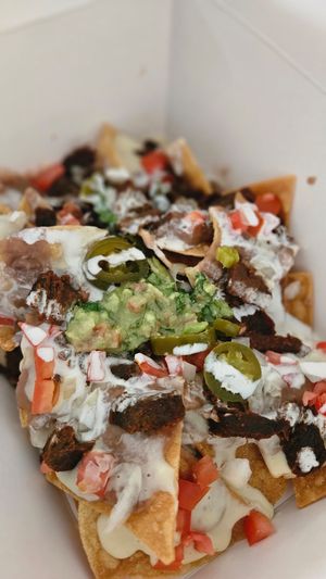 Nachos con asada at House of Mexica in Reno