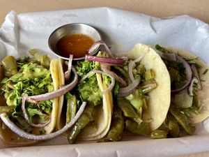 Nohpalli (cactus) Tacos  at House of Mexica in Reno