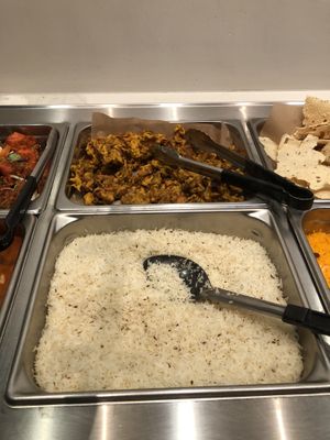 Vegetable pakoras and rice at Sizzling Tandoor in Langford