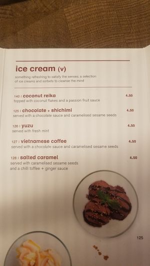 Vegetarian ice cream at Wagamama - Clink St in South East London