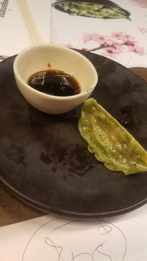 What's left of my veggie steamed dumplings at Wagamama - Clink St in South East London