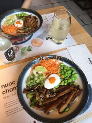 The vegan egg and seitan bowl at Wagamama - Clink St in South East London