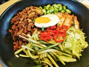 Con falso huevo vegano, riquísimo at Wagamama - Covent Garden in London