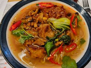 Vegan chicken ramen at Wagamama in Colchester