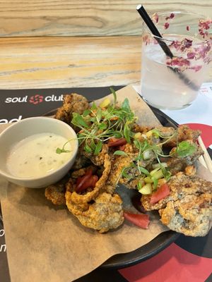 vegan terryaki fried chicken, with cherry blossom limonade   at Wagamama - Dean St Soho in London